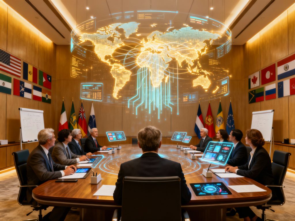 강사가 딥페이크 탐지 및 인증 팁에 대한 프레젠테이션을 진행하는 교실 강의 장면