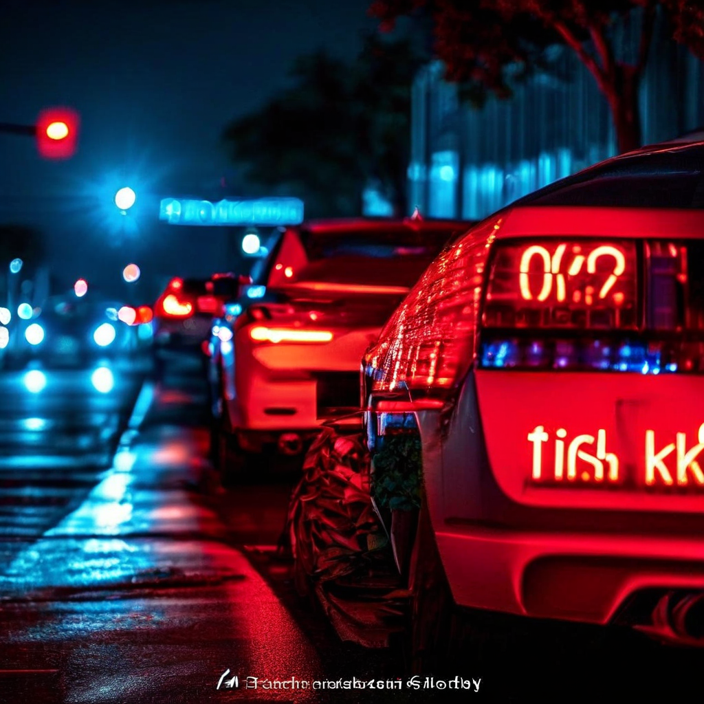 불법 주차된 차량이 있는 스쿨존에 살인 위험률이 급증하는 빨간 그래프가 겹쳐진 모습이다.