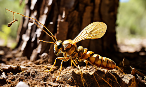 복리 효과로 성장하는 금빛 나무를 내부에서 수수료라는 이름의 흰개미가 서서히 갉아먹으며 장기적 투자 수익을 잠식하는 위험을 상징적으로 표현한 일러스트입니다.