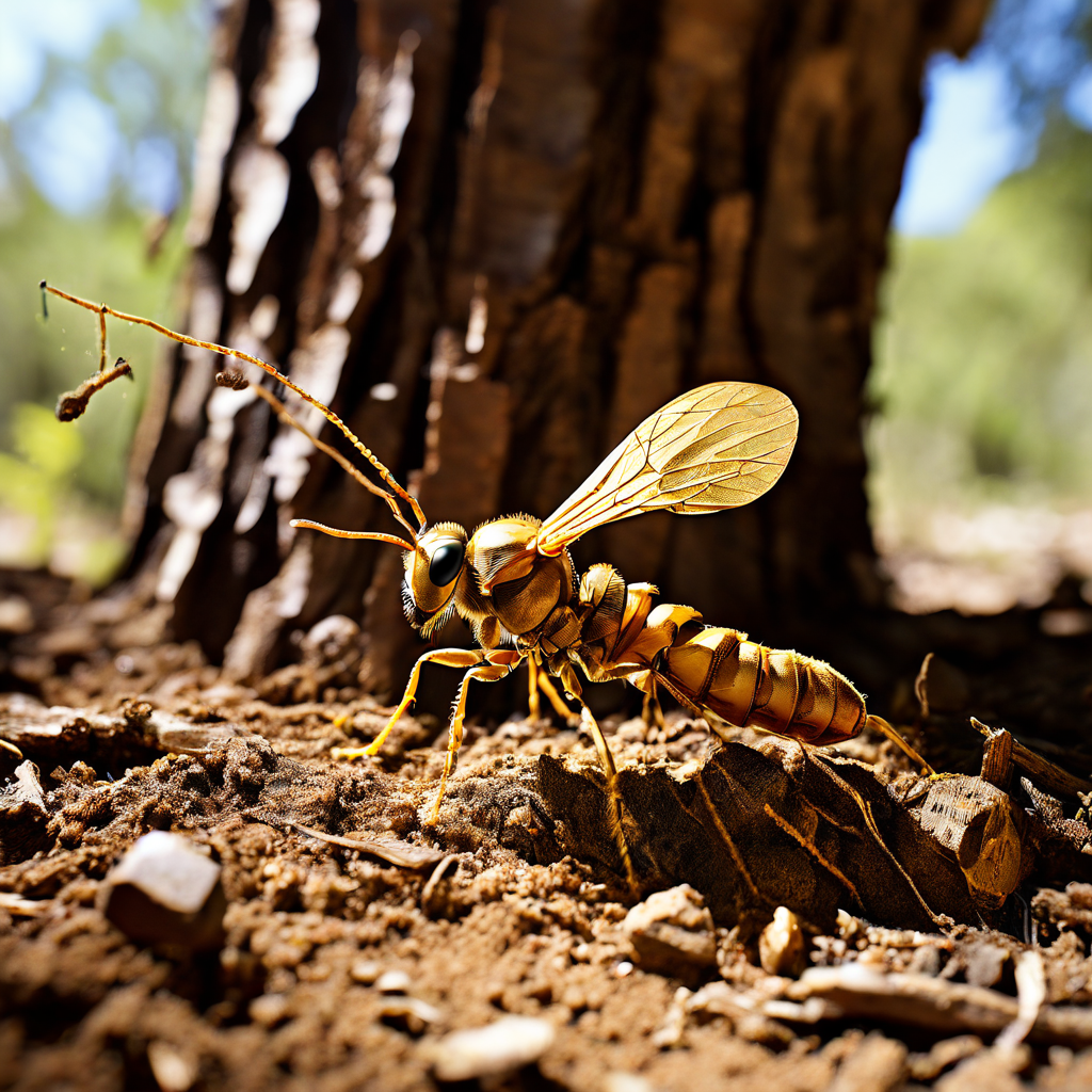 복리 효과로 성장하는 금빛 나무를 내부에서 수수료라는 이름의 흰개미가 서서히 갉아먹으며 장기적 투자 수익을 잠식하는 위험을 상징적으로 표현한 일러스트입니다.