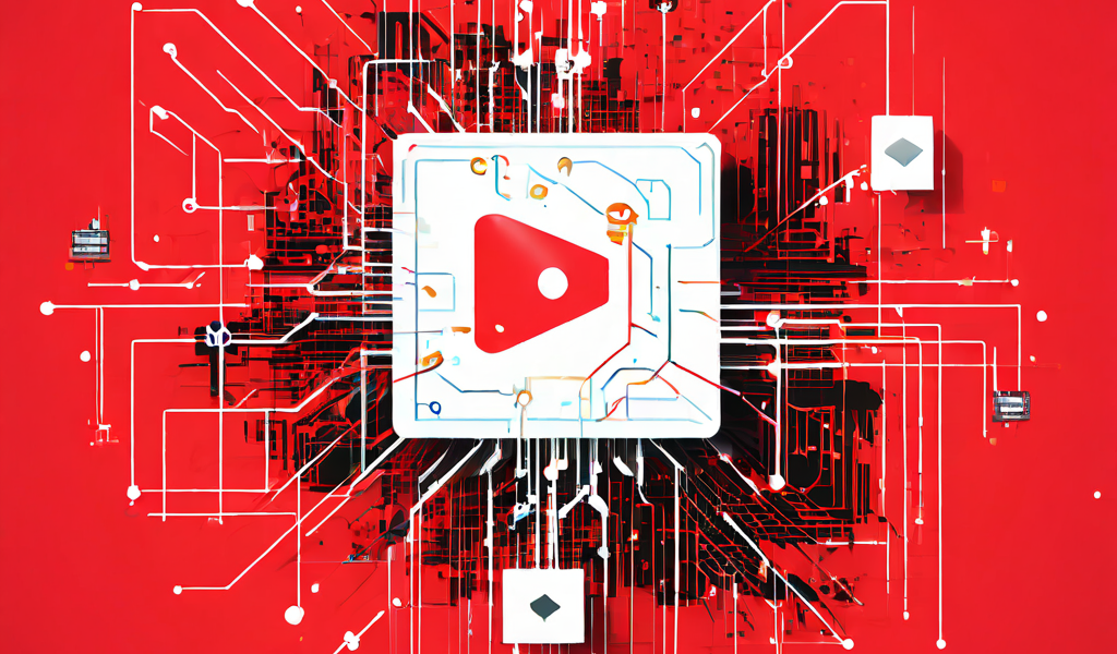 디지털 네트워크 다이어그램에서 끊어진 링크와 일시정지된 유튜브 재생 버튼이 함께 표시되어 연결 오류 및 동영상 재생 문제를 분석하는 개념을 시각적으로 설명하는 이미지입니다.