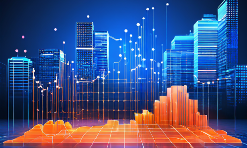 두 회사 건물 사이를 오가는 블록체인 데이터 흐름과 함께 정체기에 접어든 그래프가 표현되어, 에이전시 파트너십의 효율성 한계를 시각적으로 보여주는 이미지입니다.