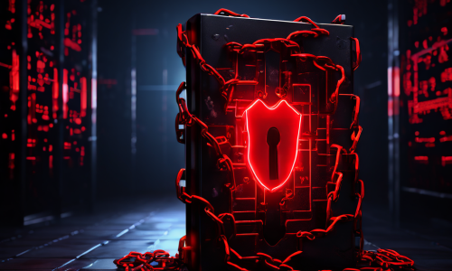 세션 인증 실패를 의미하는 붉은색으로 빛나는 끊어진 체인과 디지털 자물쇠가 서버 보안의 중요성을 강조하며 어두운 서버실 배경에 표현된 이미지입니다.