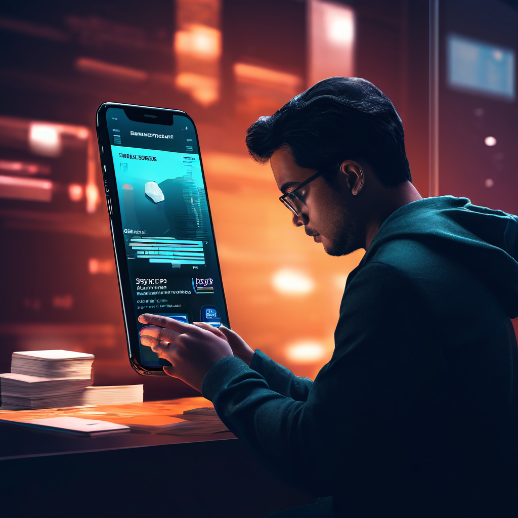 1번째 이미지는 은행 앱 오류 메시지를 확인하며 당황한 사용자가 계좌 잔고에서 디지털 코인이 오류로 사라지는 모습을 담아 금융 거래의 기술적 문제와 사용자 불안감을 생생하게 표현합니다.