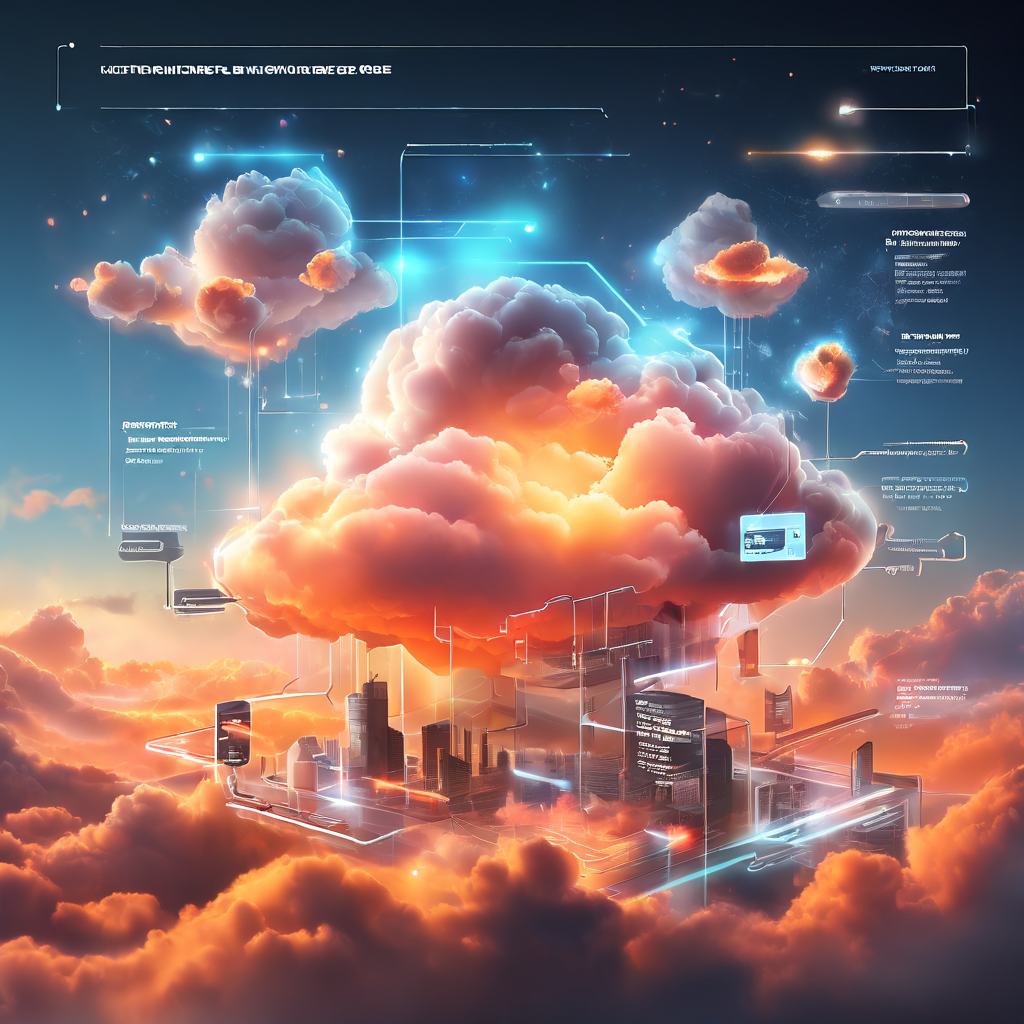 A futuristic online platform interface showing connected data layers and cloud infrastructure representing game result history...